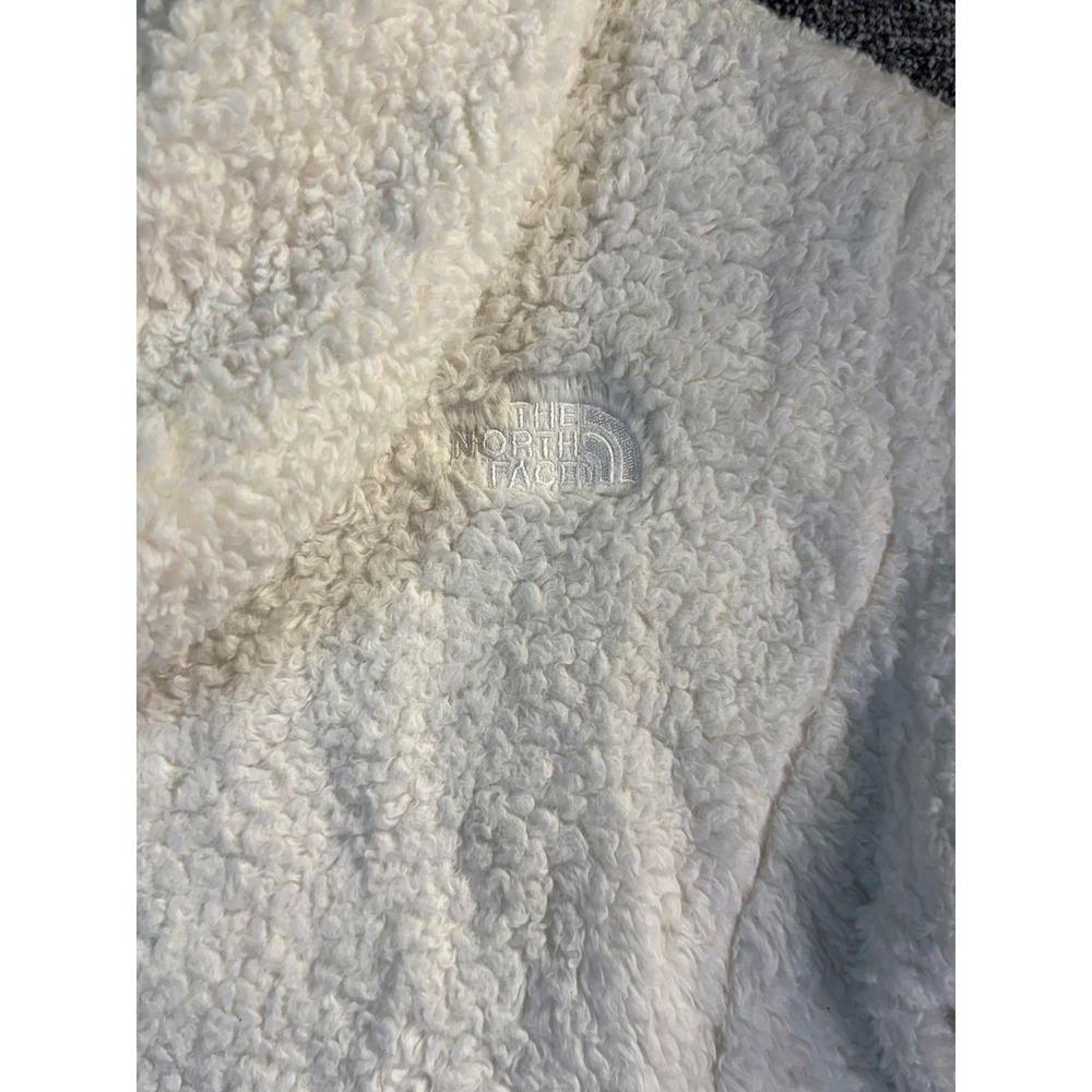 The North Face Girls Osito Full Zip Fleece Jacket White XL 18 High Pile Soft - Picture 4 of 9